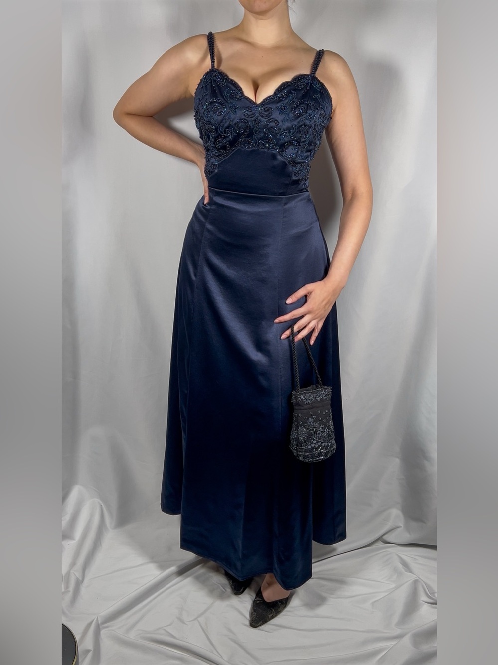 Vintage Alyce Designs Beaded Formal Evening Prom Dress